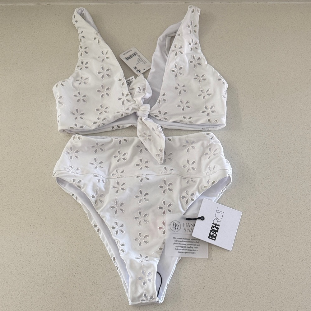 Beach Riot White Eyelet Bikini Set